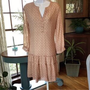 Rose & Olive Peach Long Sleeve Dress